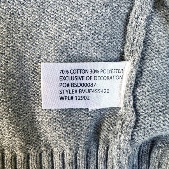 Men's Quarter Zip Sweater XL Gray Red Chest Stripe Preppy Classic Sporty Office - Picture 6 of 8